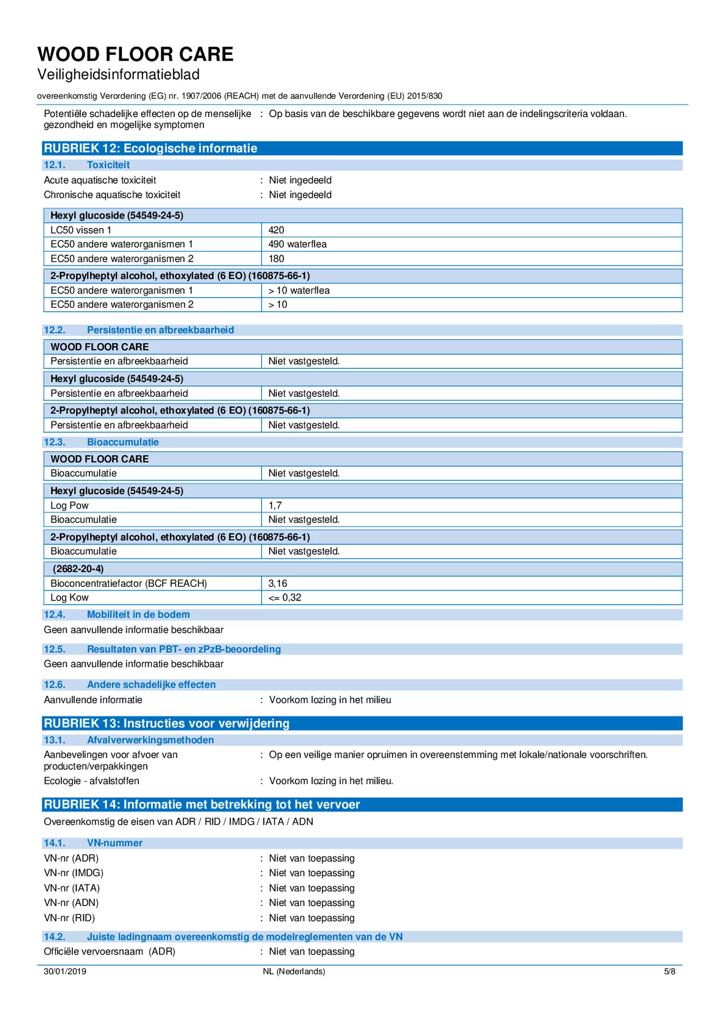 Wood Care Hout Reiniger afbeelding van document #5, informatiefolder