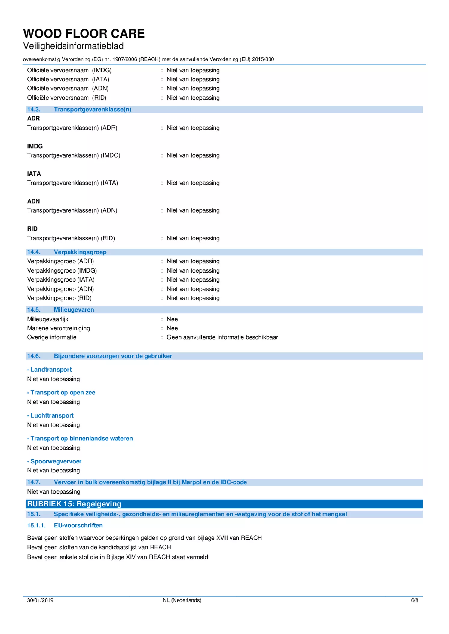 Wood Care Hout Reiniger afbeelding van document #6, informatiefolder