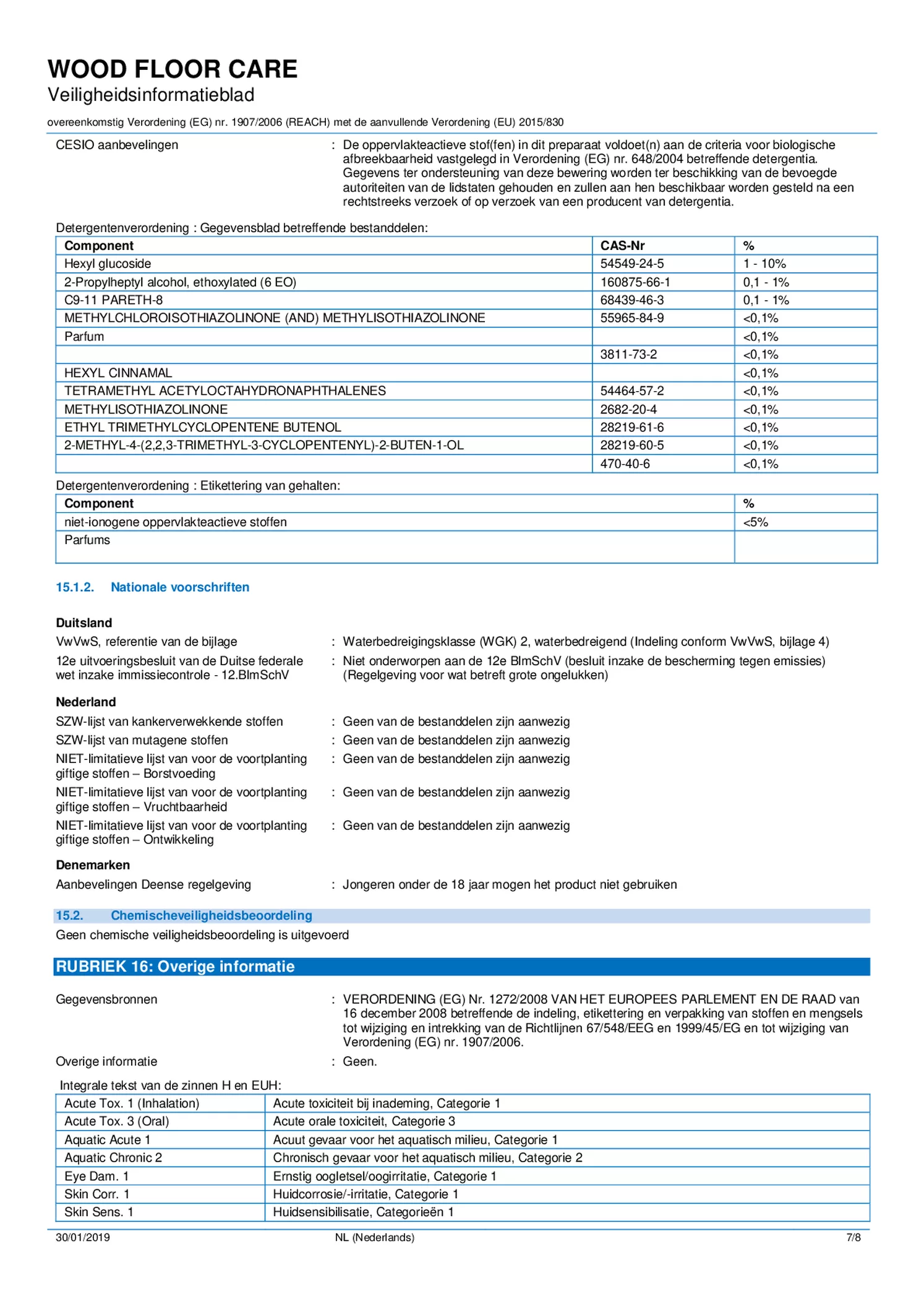 Wood Care Hout Reiniger afbeelding van document #7, informatiefolder