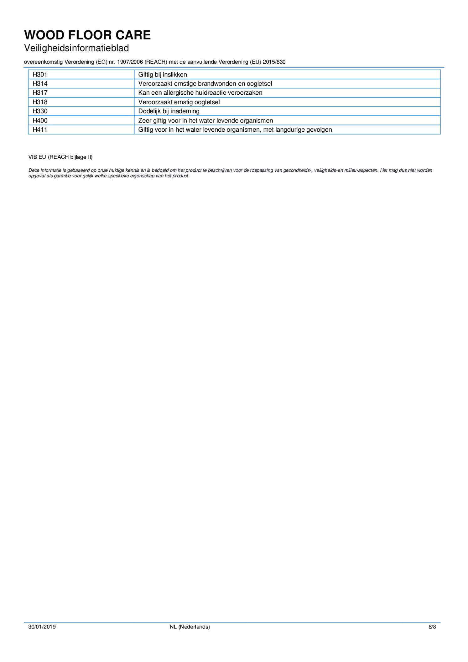 Wood Care Hout Reiniger afbeelding van document #8, informatiefolder