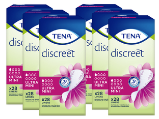 TENA Discreet Ultra Mini Inlegkruisjes Multi-verpakking 6x28ST 