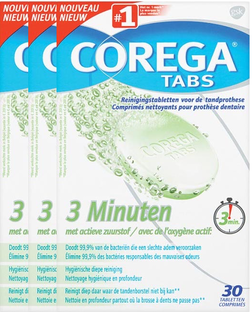 Corega Tabs 3 Minuten Tabletten Multiverpakking 3x30TB 