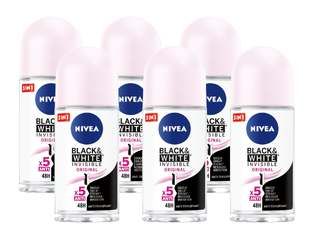 Nivea Black & White Invisible Original Roll-on Voordeelverpakking 6x50ML 