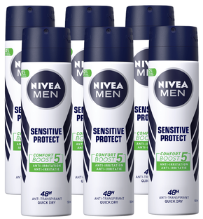 Nivea Men Sensitive Protect Deodorant Spray Voordeelverpakking 6x150ML 