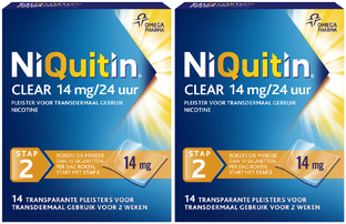 Niquitin Clear Pleisters 14mg Stap 2 Duoverpakking 2x14ST 