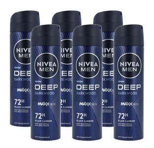 Nivea Men Deep Deodorant Spray Voordeelverpakking 6x150ML 