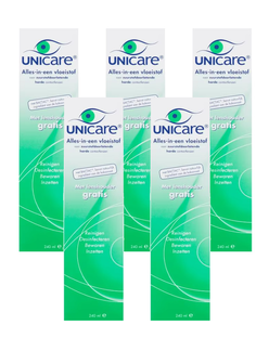 Unicare Alles-in-een vloeistof Voor Harde Contactlenzen Multiverpakking 5x240ML 