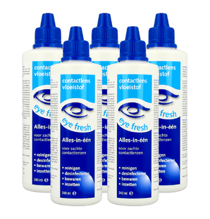 Eye Fresh Lenzenvloeistof Alles-In-1 Zacht Multiverpakking 5x240ML 