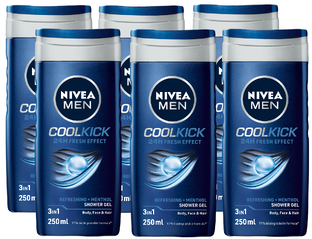 Nivea Men Cool Kick Shower Gel Voordeelverpakking 6x250ML 