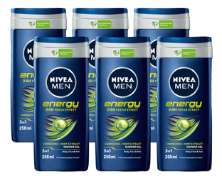 Nivea Men Energy Shower Gel Voordeelverpakking 6x250ML 