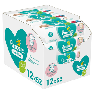 Pampers Sensitive Babydoekjes Multiverpakking 12x52ST 