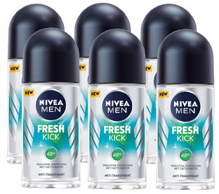 Nivea Men Fresh Kick Anti-Transpirant Roll-On Voordeelverpakking 6x50ML 