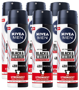 Nivea Men Black & White Max Protection Anti-transpirant Spray Voordeel 6x150ML 