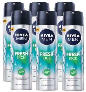 Nivea Men Fresh Kick Anti-Transpirant Spray Voordeelverpakking 6x150ML 