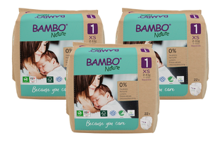 Bambo Nature Maat 1 Luiers XS - Multiverpakking 3x22ST 