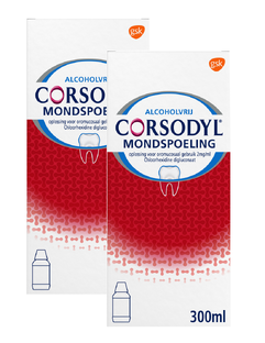 Corsodyl Mondspoeling - voor kortdurende  toepassing bij tandvleesontsteking - duoverpakking 2x300ML 