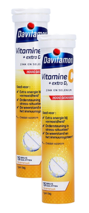 Davitamon Vitamine C + Extra D3 Bruistabletten Duoverpakking 2x15TB 