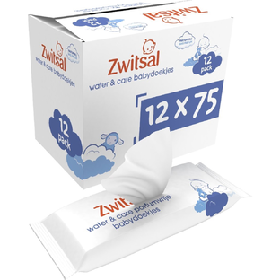 Zwitsal Water & Care Babydoekjes Multiverpakking 12x75ST 