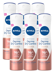 Nivea Derma Dry Control Anti-transpirant Spray Voordeelverpakking 6x150ML 