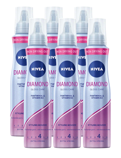 Nivea Diamond Gloss Care Styling Mousse Voordeelverpakking 6x150ML 