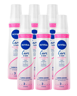 Nivea Care & Hold Soft Touch Caring Mousse Multiverpakking 6x150ML 