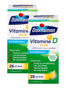 De Online Drogist Davitamon Vitamine D Olie Duoverpakking 2x25ML aanbieding