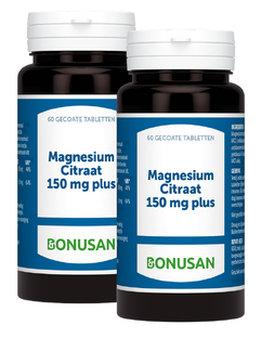 Bonusan Magnesiumcitraat 150mg Plus Tabletten Duoverpakking 2x60TB