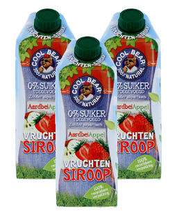 Cool Bear Vruchtensiroop Aardbei en Appel 3x750ML 