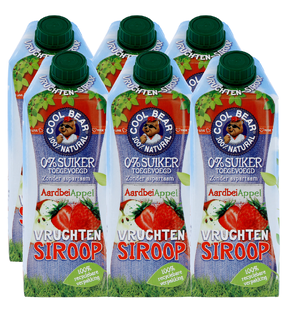 Cool Bear Vruchtensiroop Aardbei en Appel 6x750ML 