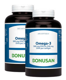 Bonusan Omega-3 360mg EPA 240mg DHA Softgels Duoverpakking 2x180SG 