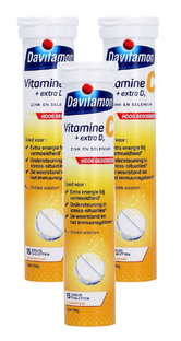 Davitamon Vitamine C + Extra D3 Bruistabletten Multiverpakking 3x15TB 