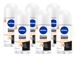 Nivea Black & White Invisible Ultimate Impact Deoroller Multiverpakking 6x50ML 