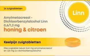 Linn Keelpijn Zuigtabletten Honing & Citroen 24ZTB 