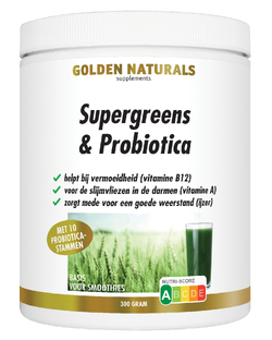 Golden Naturals Supergreens & Probiotica Poeder 300GR 