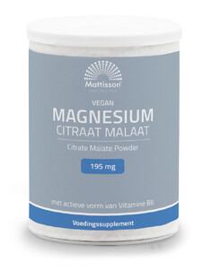 Mattisson HealthStyle Vegan Magnesium Citraat Malaat Poeder 125GR 