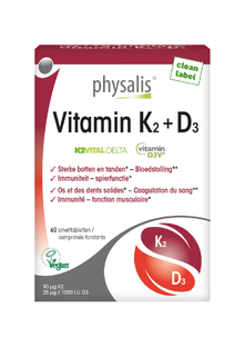 Physalis Vitamin K2 + D3 Smelttabletten 60TB 