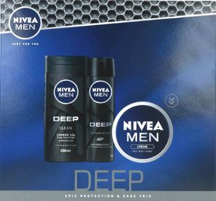 Nivea Men Deep Geschenkset - Showergel & Anti-Transpirant Spray & Crème 1ST 