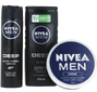 Nivea Men Deep Geschenkset - Showergel & Anti-Transpirant Spray & Crème 1ST inhoud set