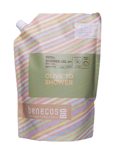 Benecos Olive 2-in-1 Body and Hair Shower Gel Navulverpakking 1LT 