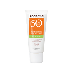 Biodermal Zonnefluïde Gezicht - Matterend SPF50+ 40ML 