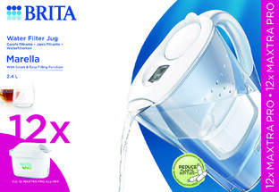 Brita Marella Waterfilterkan Wit + 12 Maxtra Filterpatronen 2,4LT 