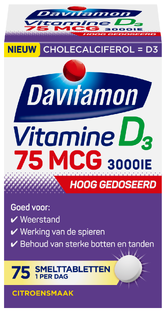 Davitamon VItamine D3 75 mcg Smelttablet 75TB 