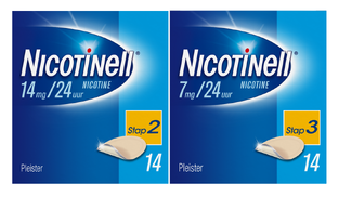 Nicotinell Pleisters Combi voor matige/ lichte roker - 14 mg + 7 mg - 2 Stuks 