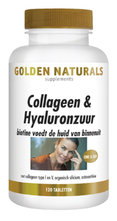 Golden Naturals Collageen & Hyaluronzuur Tabletten 120TB 