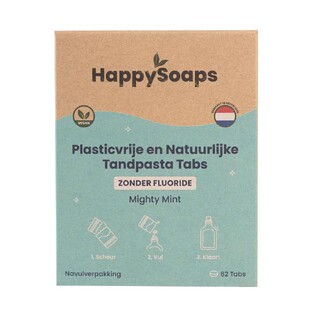 HappySoaps Zonder Fluoride Tandpasta Navulling Tabs 130GR 