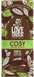 Lovechock Cosy Vegan Hazelnoot Chocolade Tablet 70GR 