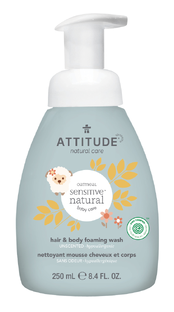 Attitude Oatmeal Sensitive Natural Baby Care Hair & Body Natural Foaming Wash 250ML 