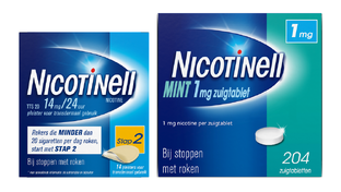 Nicotinell Combineer Pleister 14 mg (14st) en Zuigtablet Mint 1 mg (204st) - 2 Stuks 