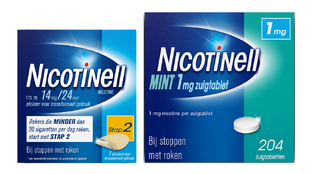 Nicotinell Combineer Pleister 14 mg (7st) en Zuigtablet Mint 1 mg (204st) - 2 Stuks 