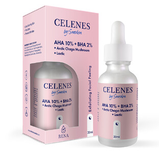 Celenes by Sweden AHA 8% + BHA 2% + Lactic + Arctic Chaga Mushroom Facial Peeling 30ML 